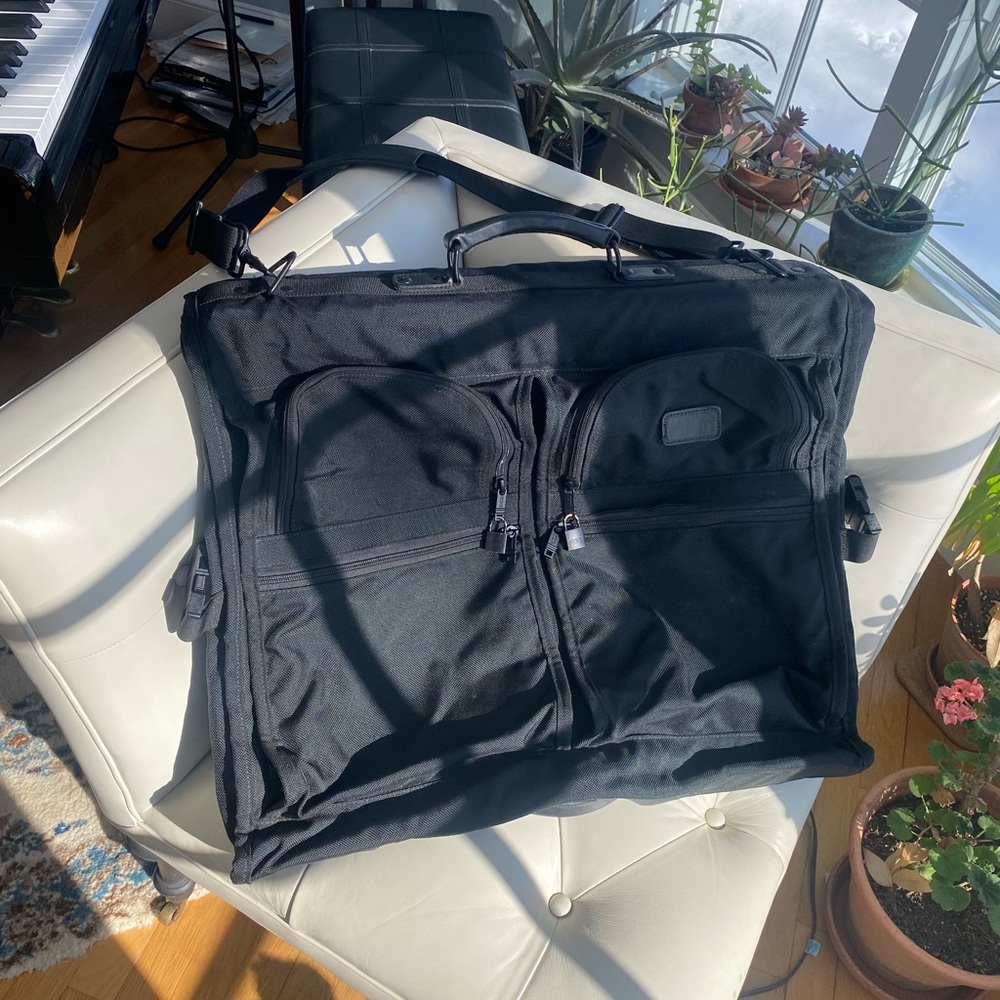 TUMI Black Garment Travel Bag | Classic Ballistic Nylon | Detachable Strap - Picture 3 of 16